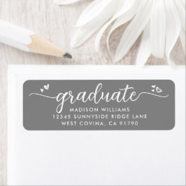 Gray Abschluss Script Hearts Bold Modern Address