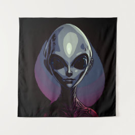 Gray Alien Extraterrestriale Kunst Wandteppich