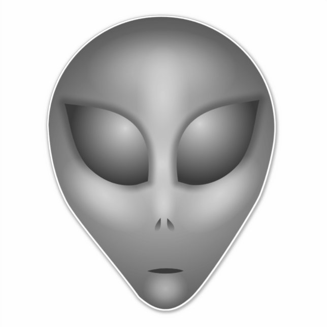 Gray Alien Head Aufkleber (Vorderseite)