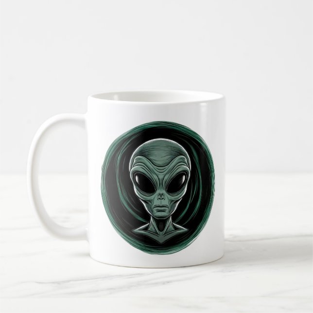 Gray Alien Head Kaffeetasse (Links)