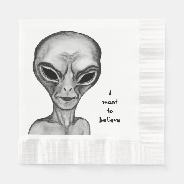 Gray Alien, ich wollte zu glauben Napkins Serviette (Vorderseite)