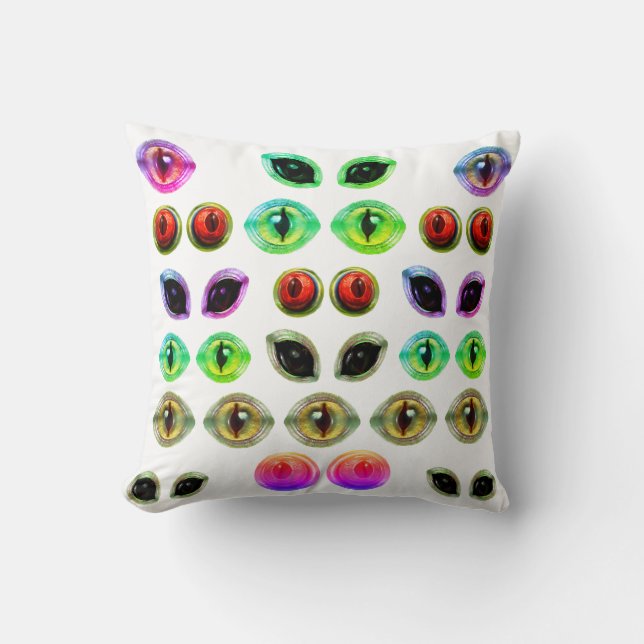 Gray Alien Martian Lizard Dragon Monster Eyes Kissen (Vorderseite)