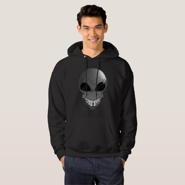 Gray Alien Men's Basic Hooded Sweatshirt (Vorne ganz)