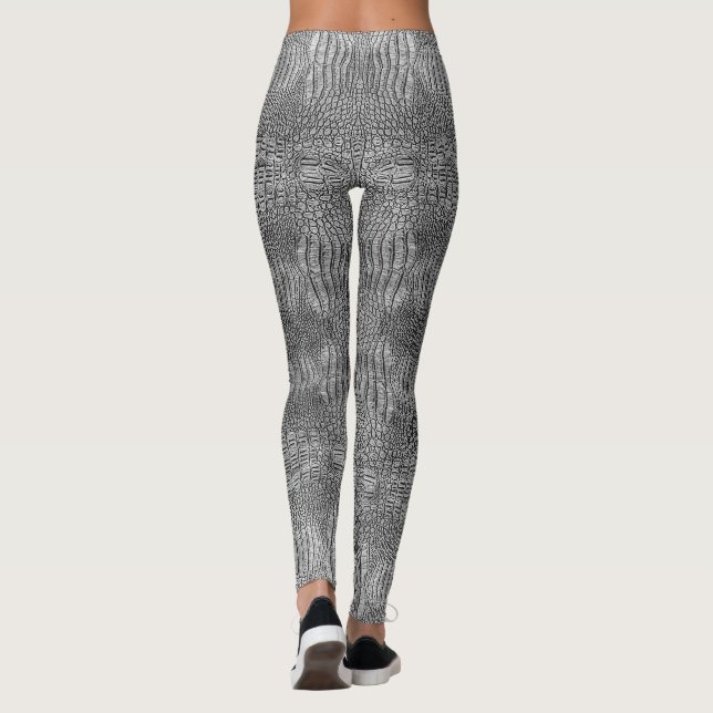 Gray Alligator Leather Leggings (Rückseite)
