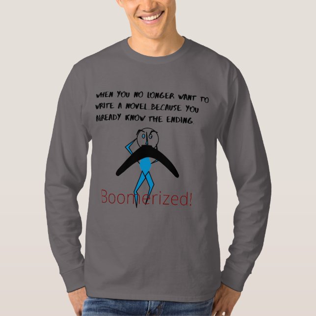 Gray 'Already Know' Basic Long Sleeve Boomerang T-Shirt (Vorderseite)