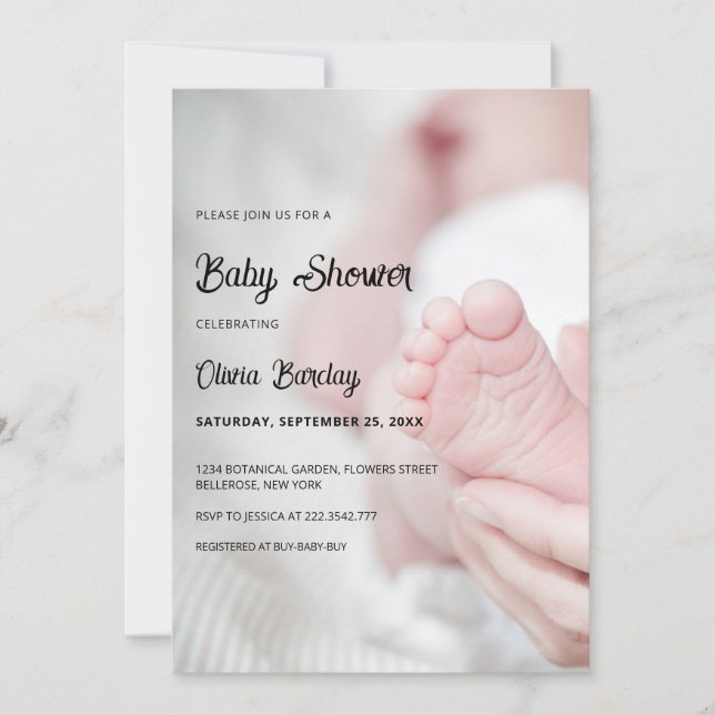 Gray and Black Playful Baby Baby Shower  Einladung (Vorderseite)