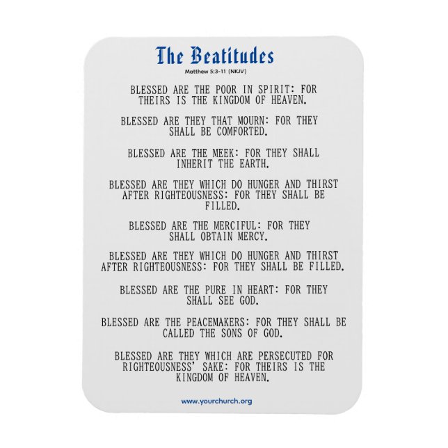 Gray and Blue Beatitudes Inspiration Magnet (Vertikal)