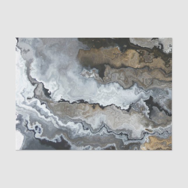 Gray and Brown Fluid Pour Seidenpapier (Vorderseite)