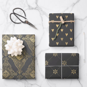 Gray and Gold Paris thematisch Geschenkpapier Set