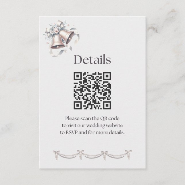 Gray and Pink Bells Details Insert for Invitation (Devant)