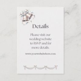 Gray and Pink Bells Details Insert for Invitation