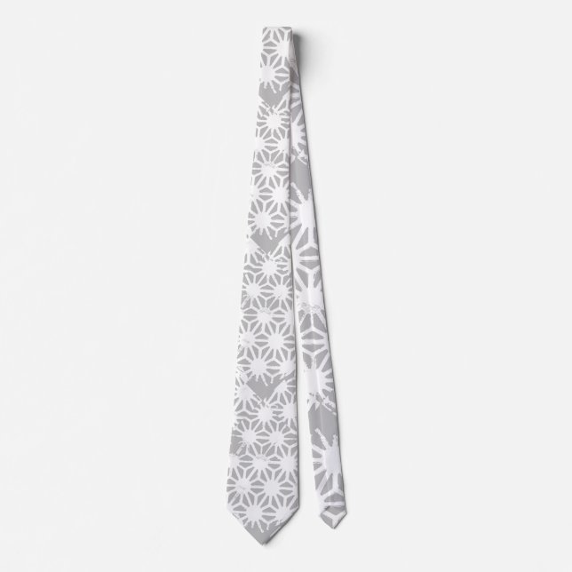 Gray and white geometric pattern krawatte (Vorderseite)