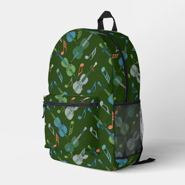 Gray Angled Cellos Bedruckter Rucksack (Rückseitige Ecke Rechts)