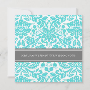 Gray Aqua Wedding Vow Einladung zur Erneuerung