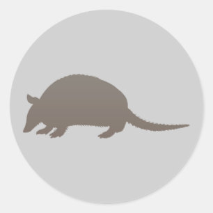 Gray Armadillo Runder Aufkleber