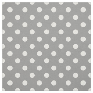 Gray Ash White Polka Dots Textile Stoff