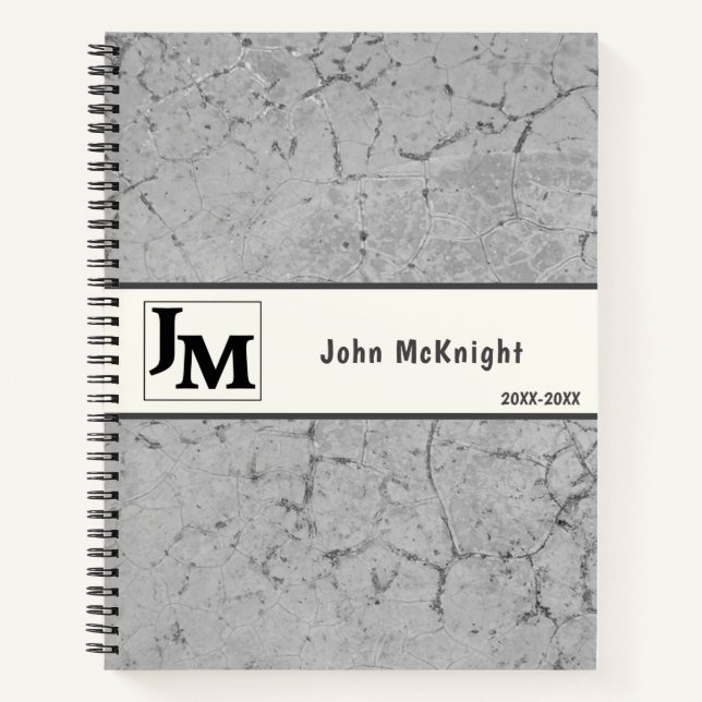 Gray Asphalt Grunge Masculine Notizbuch (Vorderseite)