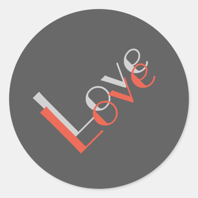 Gray Attraktive Pariser Liebe Hochzeit Runder Aufkleber (Vorderseite)