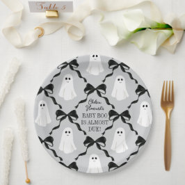 Gray Baby Boo Fast Due Geister und schwarze Bows Pappteller