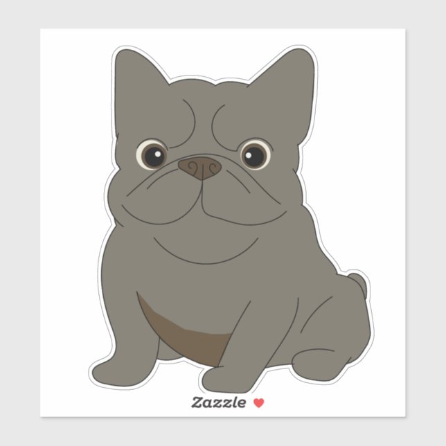 Gray Baby French Bulldog, Cream, Aufkleber (Blatt)