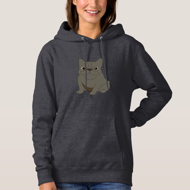 Gray Baby French Bulldog, Cream, Hoodie (Vorderseite)