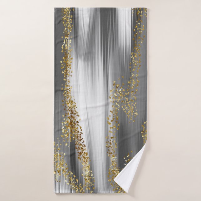 gray background with gold glitterart,gold,golden,a badehandtuch (Badehandtuch)