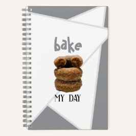 Gray Bake My Day Spiral Notebook Notizbuch