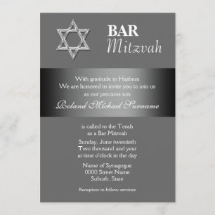 Gray-Bar mitzvah-Feierlichkeiten Einladung