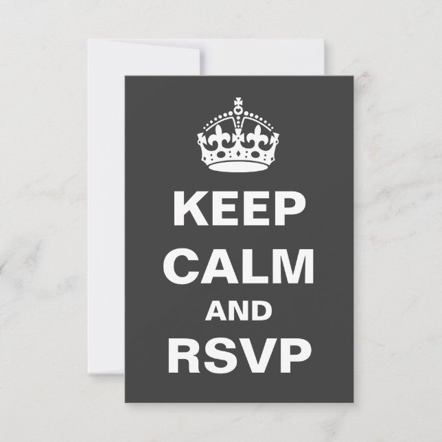 Gray Behalt Calm Wedding RSVP Karte (Vorderseite)