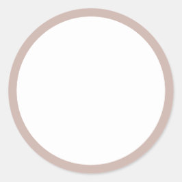 Gray Beige Blank Classic Round Sticker