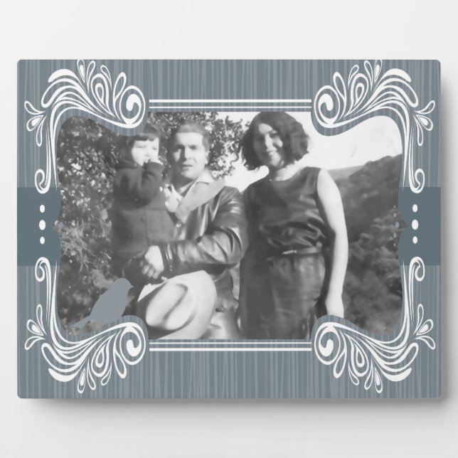 Gray Bird Art Plaque Fotoplatte (Vorderseite)