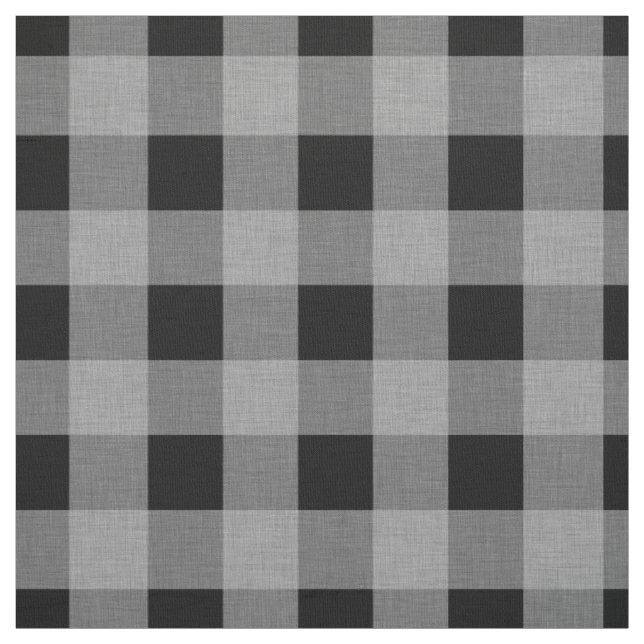Gray Black Buffalo Kariert | Große Karos | Custom Stoff (Muster)
