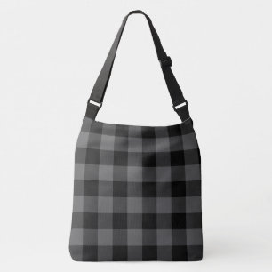 Gray Black Buffalo Kariert Tragetaschen Mit Langen Trägern