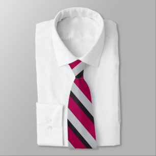 Gray Black & Burgund University Striped Krawatte
