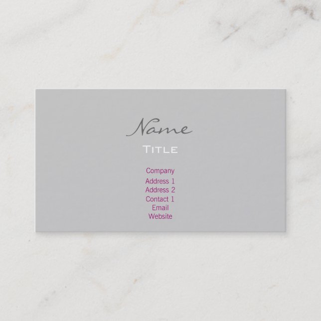 Gray/Black Business Cards Trendy Minimal Mode Visitenkarte (Vorderseite)