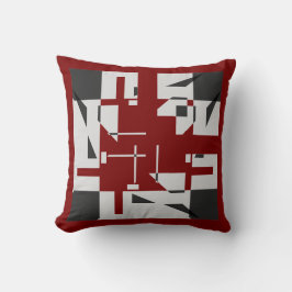 Gray Black Dark Red 4 Corner Small Shape Labyrinth Kissen