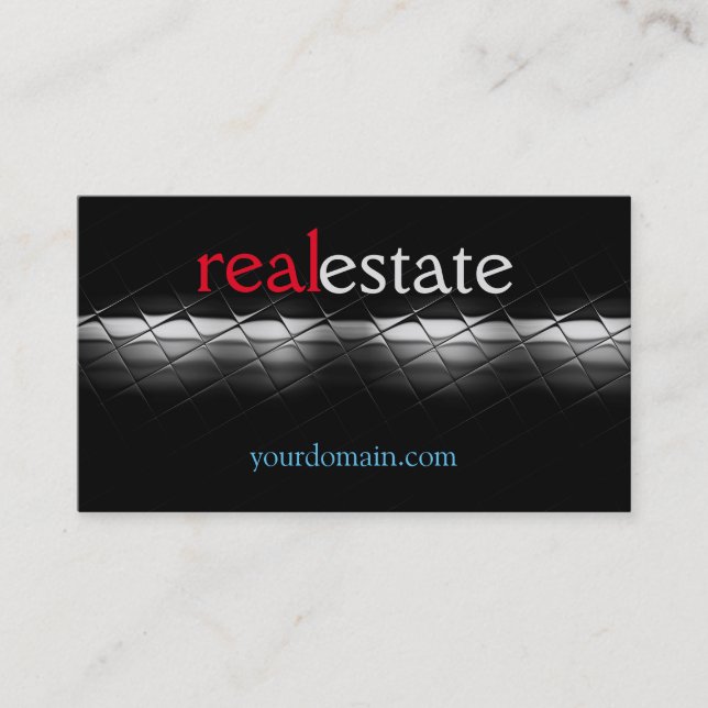 Gray Black Real Anwesen Agent Trendy Beruflich Visitenkarte (Vorderseite)