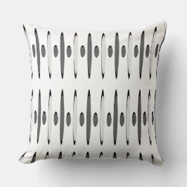 Gray Black Retrofuturism Designer Retro Modern 60s Kissen