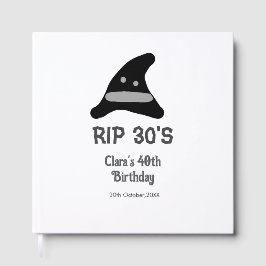 Gray black RIP 30's 40th birthday witch hat hallow Gästebuch