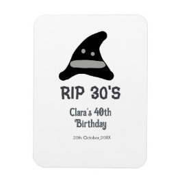 Gray black RIP 30's 40th birthday witch hat hallow Magnet