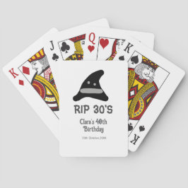 Gray black RIP 30's 40th birthday witch hat hallow Spielkarten