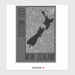 GRAY BLACK SAND BEACH NEW ZEALAND LANDESBILD AUFKLEBER