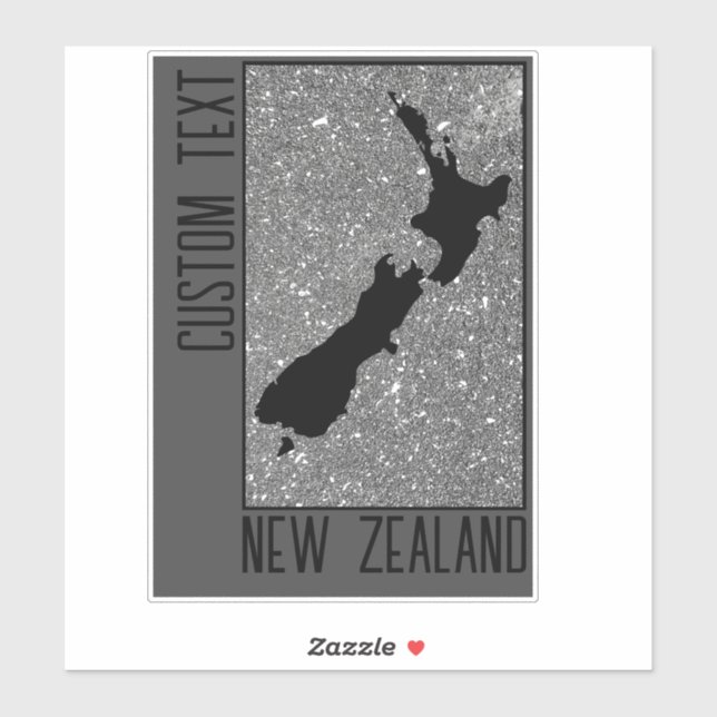 GRAY BLACK SAND BEACH NEW ZEALAND LANDESBILD AUFKLEBER (Blatt)