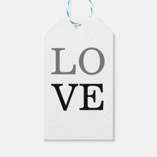 Gray Black Script Liebe Wedding Geschenkanhänger