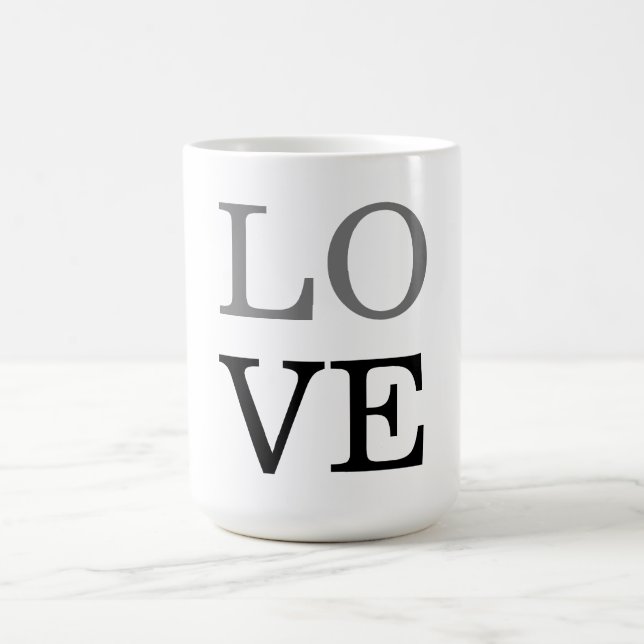 Gray Black Script Liebe Wedding Kaffeetasse (Mittel)