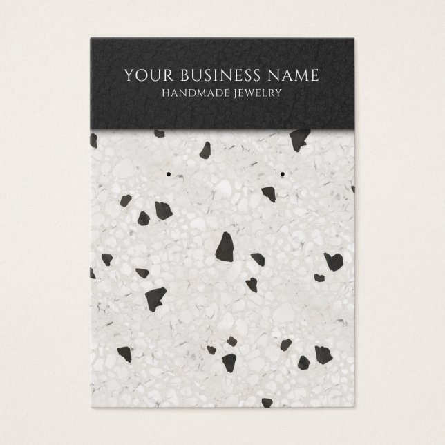 Gray Black Terrazzo Earring Display Cards (Vorderseite)