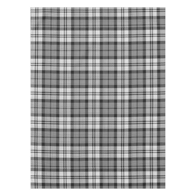 Gray Blackwatch Tartan Kariertes Design Tischdecke (Vorderseite)
