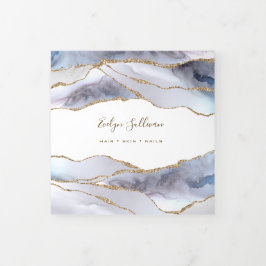 Gray Blue Agate Trifold Broschüre