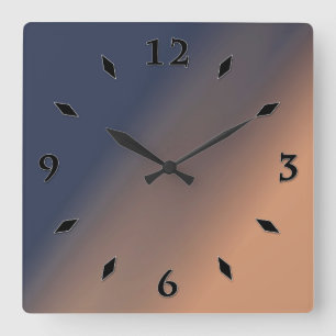 Gray-blue and beige gradient. quadratische wanduhr