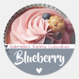 Gray Blue Cupcake Cake Photo Baking Étiquettes de 